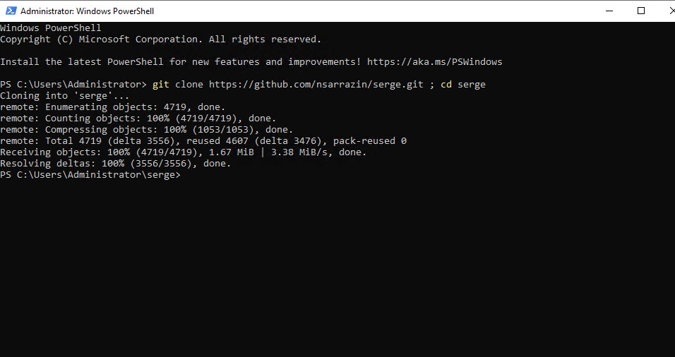 PoSH code to download Serge
