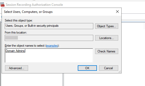 Select users or groups to access Session Recording Player