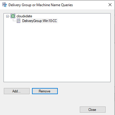 Delivery Group selection step in Rules wizard screenshot.