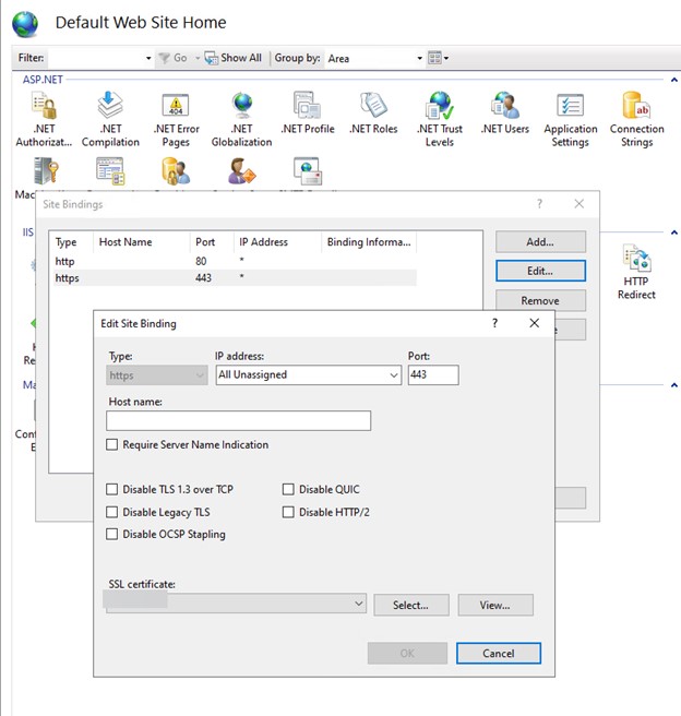 Installing certificate using IIS