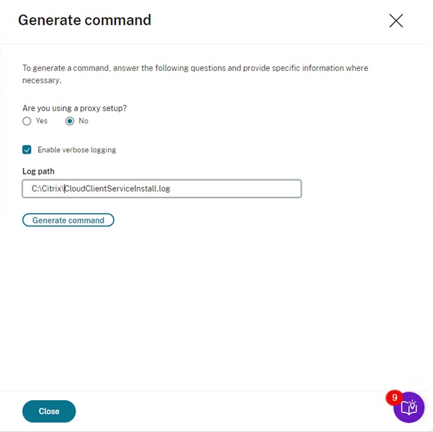 Session Recording Generate Command settings.
