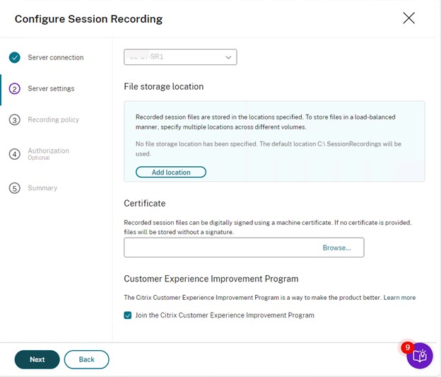 Configure server settings.