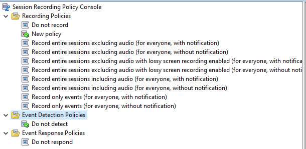 Event Detection policy folder