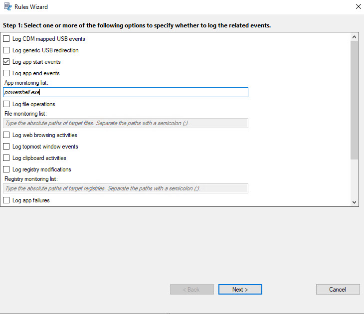 Define the event detection action