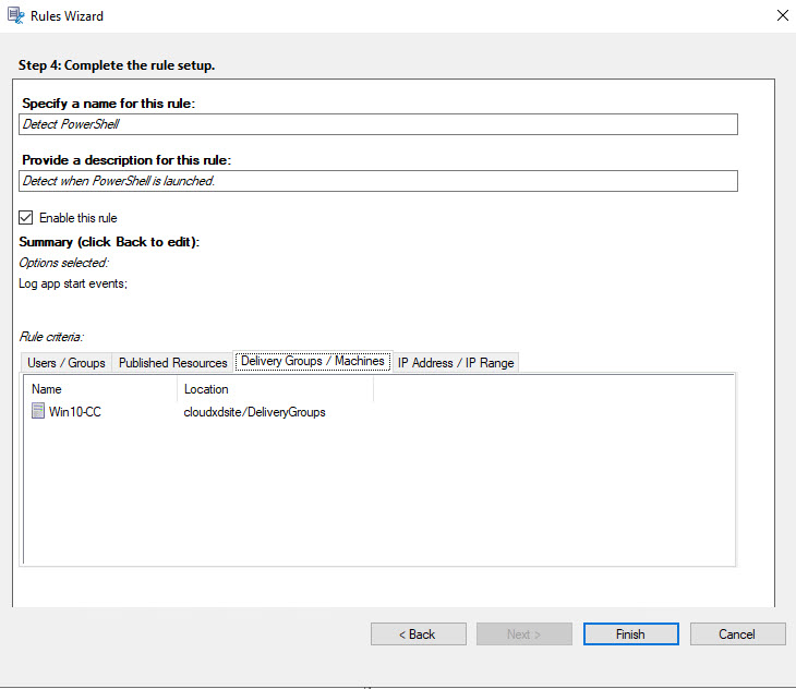 Complete the event detection rule setup